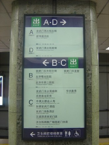 北京地铁指示牌